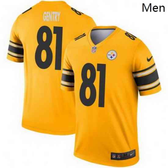 Men Nike Zach Gentry Pittsburgh Steelers Legend Gold Inverted Jersey